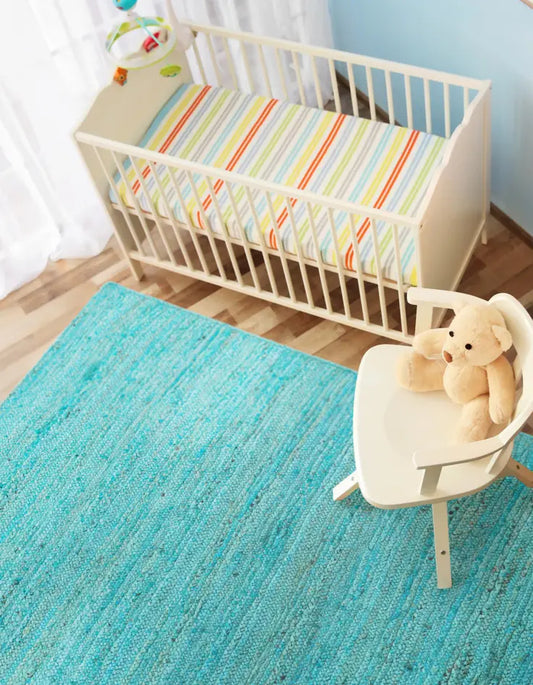 Handwoven Natural Jute Rug – Striped Textured Carpet for Home & Office