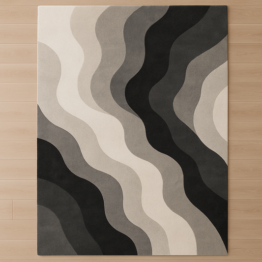 Monochrome Wave Rug