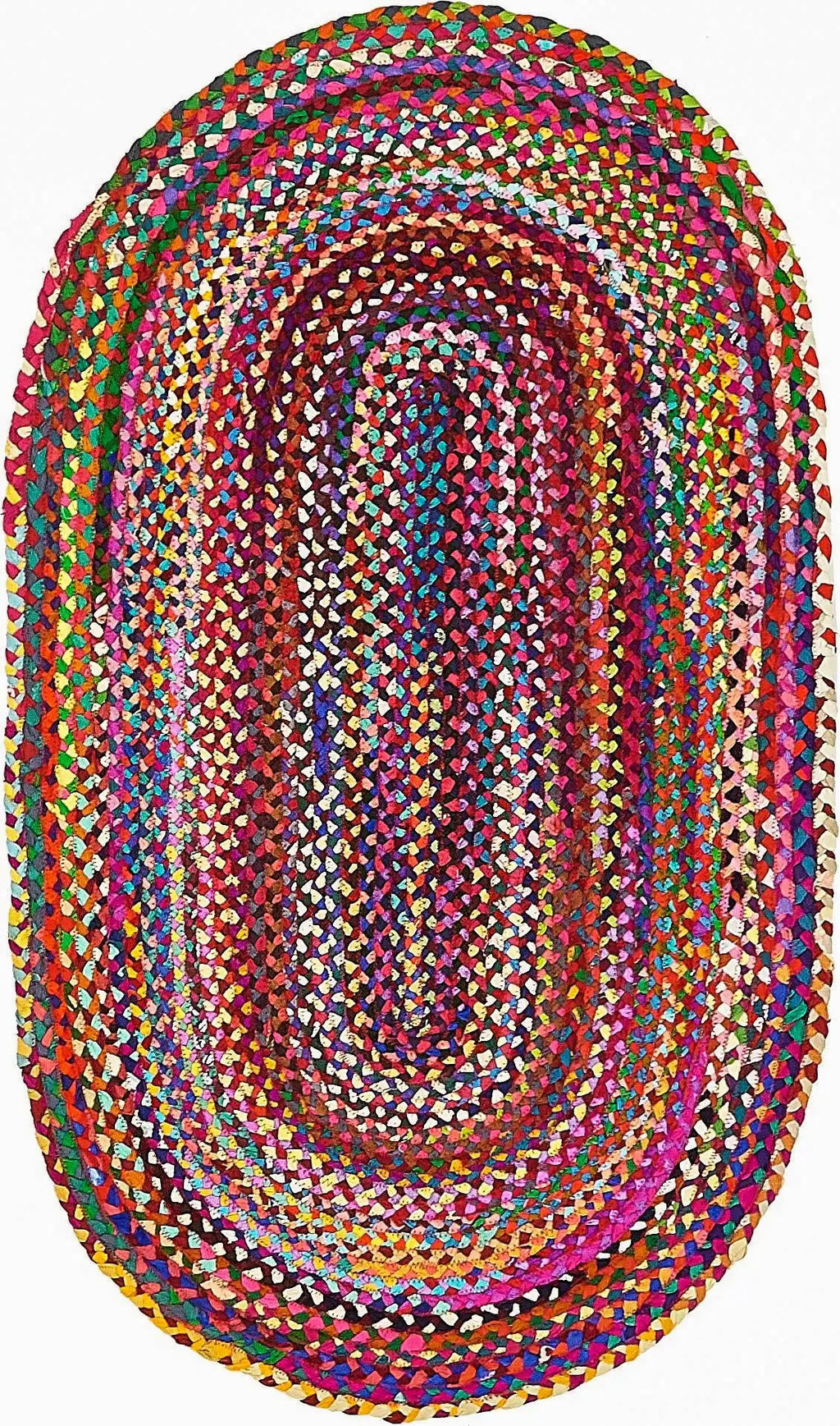 Handwoven Oval Braided Area Rug (Vibrant Colors, Eco-Friendly)