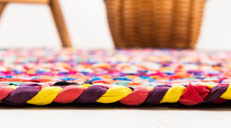 Handwoven Oval Braided Area Rug (Vibrant Colors, Eco-Friendly)
