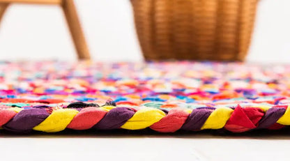 Handwoven Oval Braided Area Rug (Vibrant Colors, Eco-Friendly)