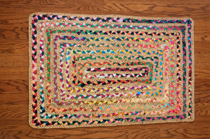 Handwoven Braided Area Rug (Vibrant Colors, Eco-Friendly)