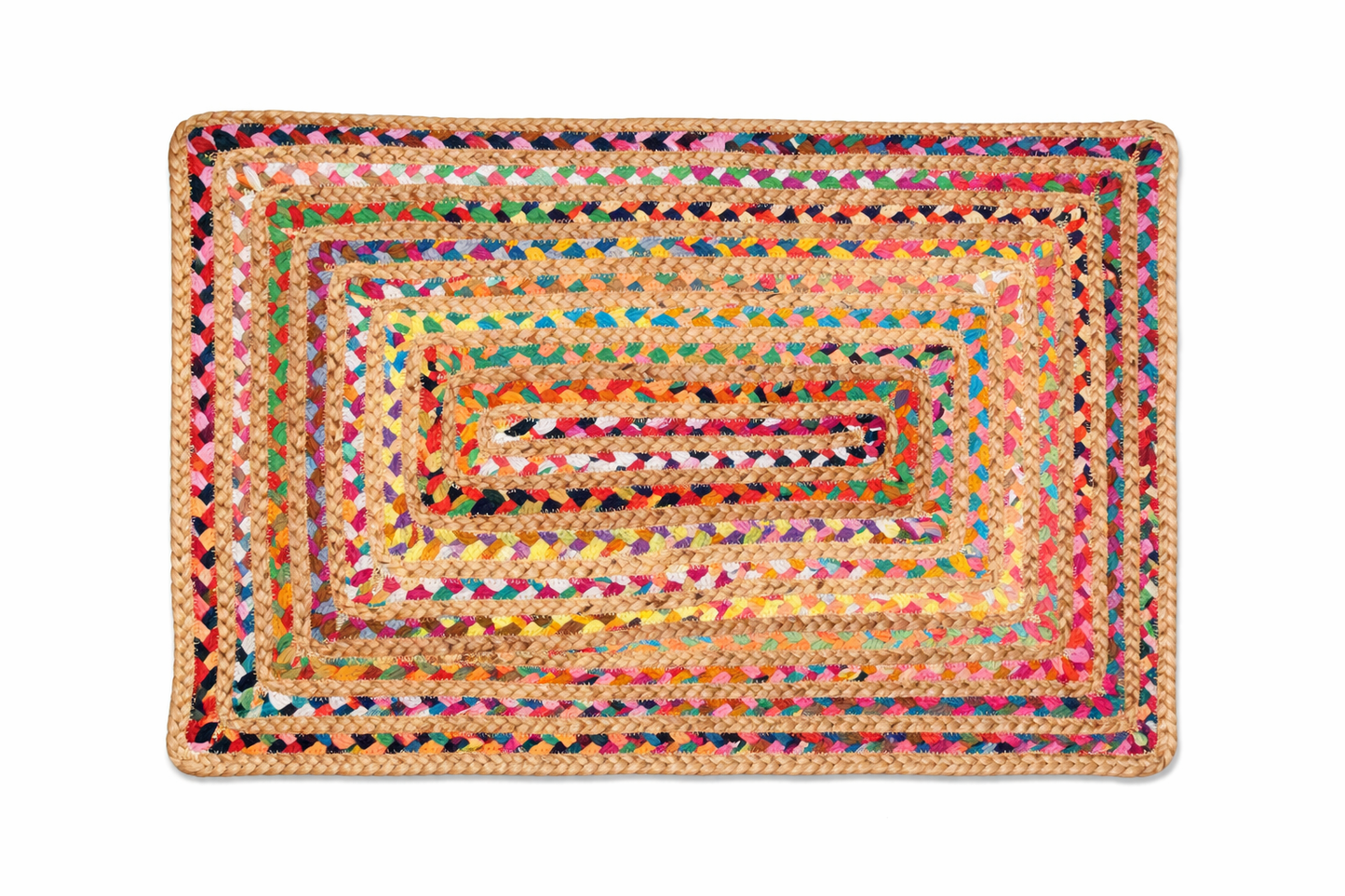 Handwoven Braided Area Rug (Vibrant Colors, Eco-Friendly)