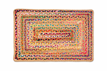 Handwoven Braided Area Rug (Vibrant Colors, Eco-Friendly)