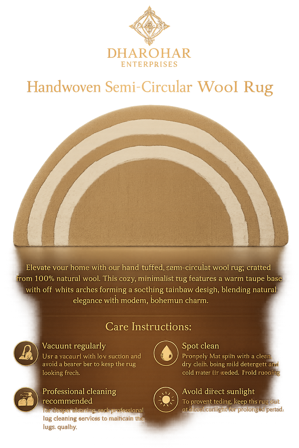 Handmade New Zealand Wool Doormat – Stylish Entry Rug