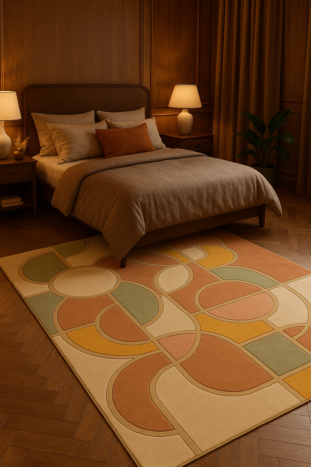 Sunrise Geometry Wool Rug