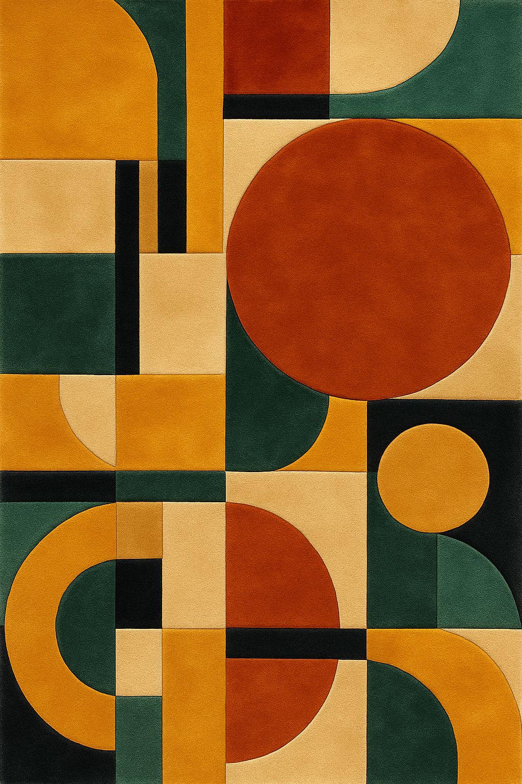 Midnight Terra Geometry Wool Rug