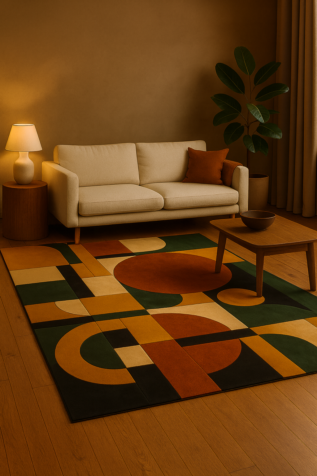 Midnight Terra Geometry Wool Rug