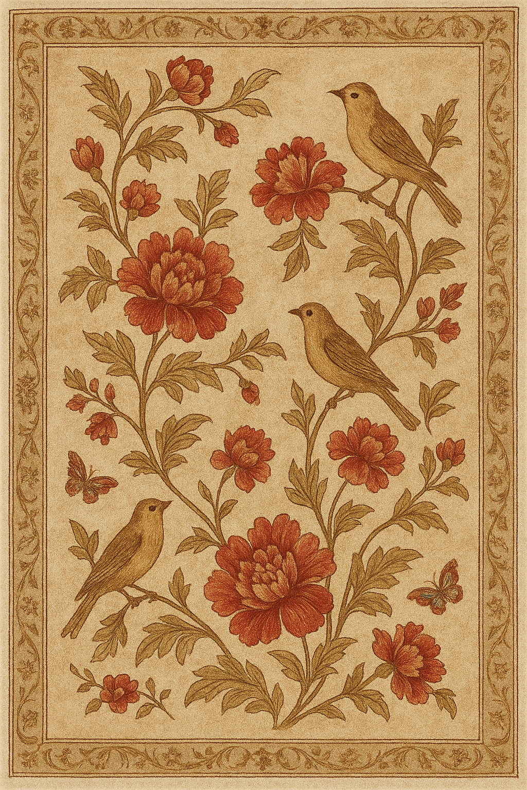 Vintage Meadow Floral Rug