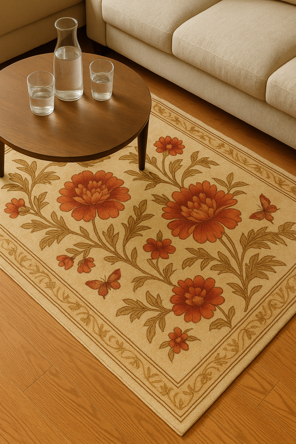 Vintage Meadow Floral Rug
