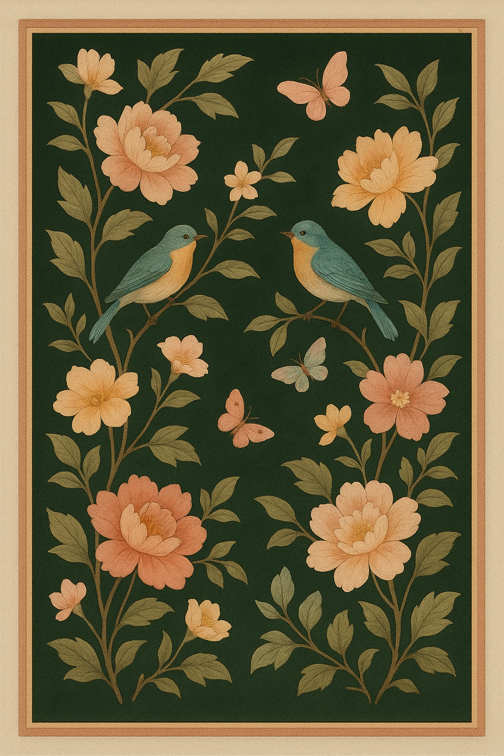 Emerald Bloom Garden Rug