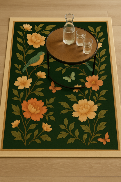 Emerald Bloom Garden Rug