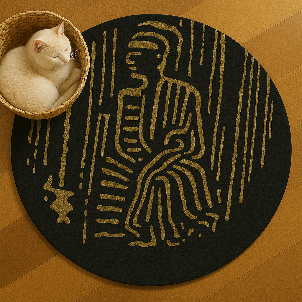 Golden Heritage Abstract Round Rug