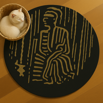 Golden Heritage Abstract Round Rug