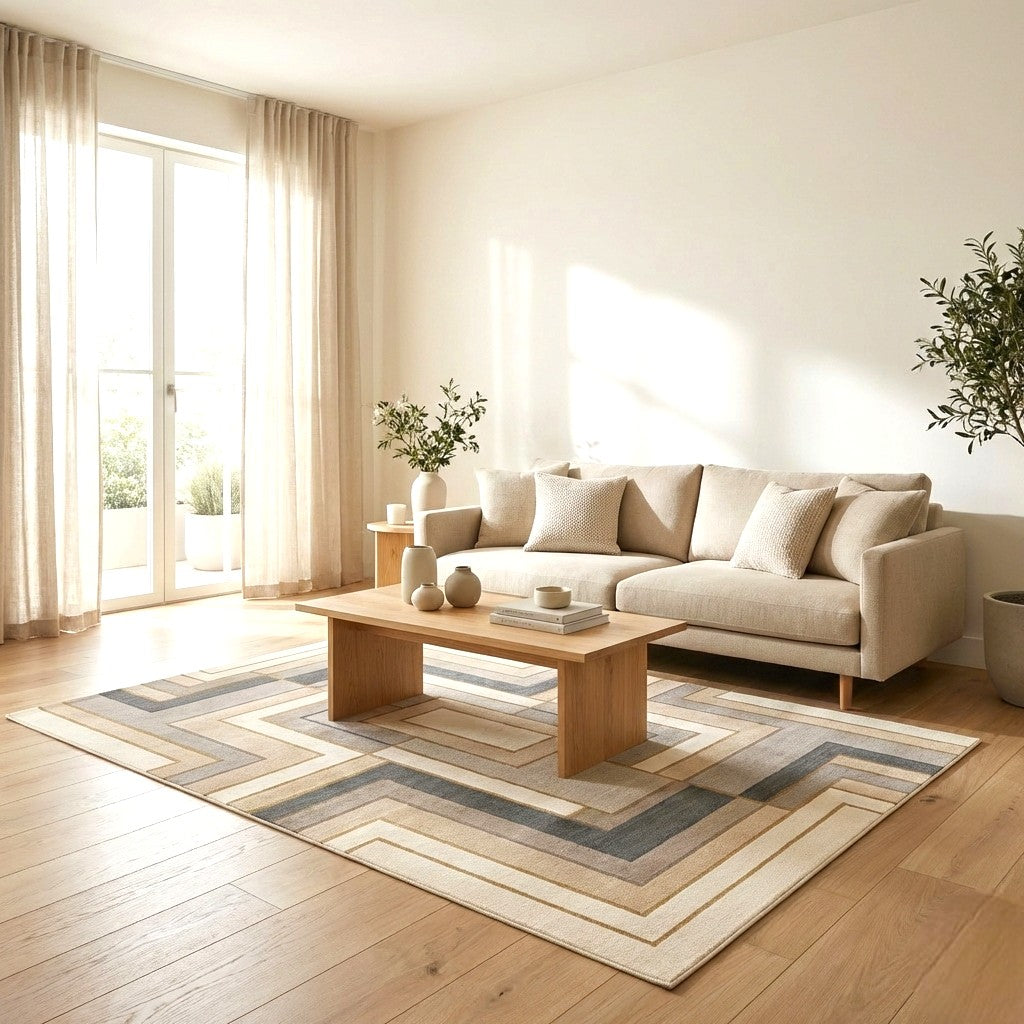 The Modern Interlock Geometry Wool Rug