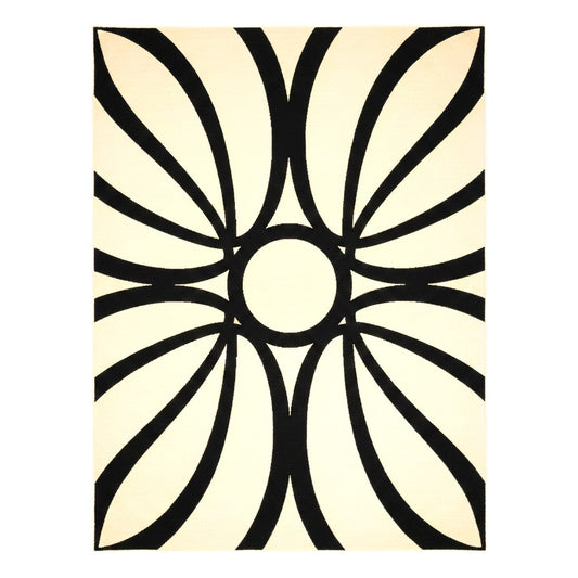The Noir Petal Symmetry Wool Rug