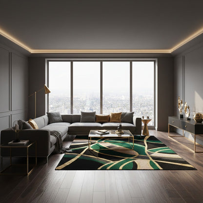 The Emerald Luxe Mosaic Wool Rug