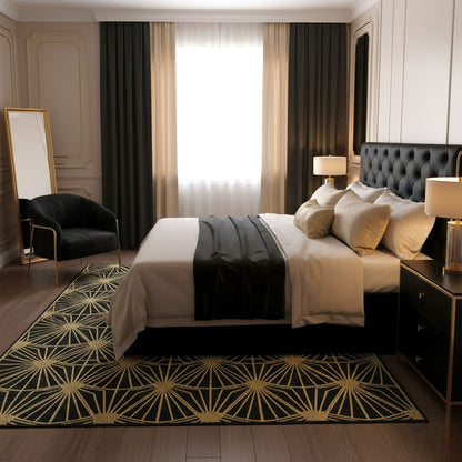 The Golden Deco Fan Wool Rug