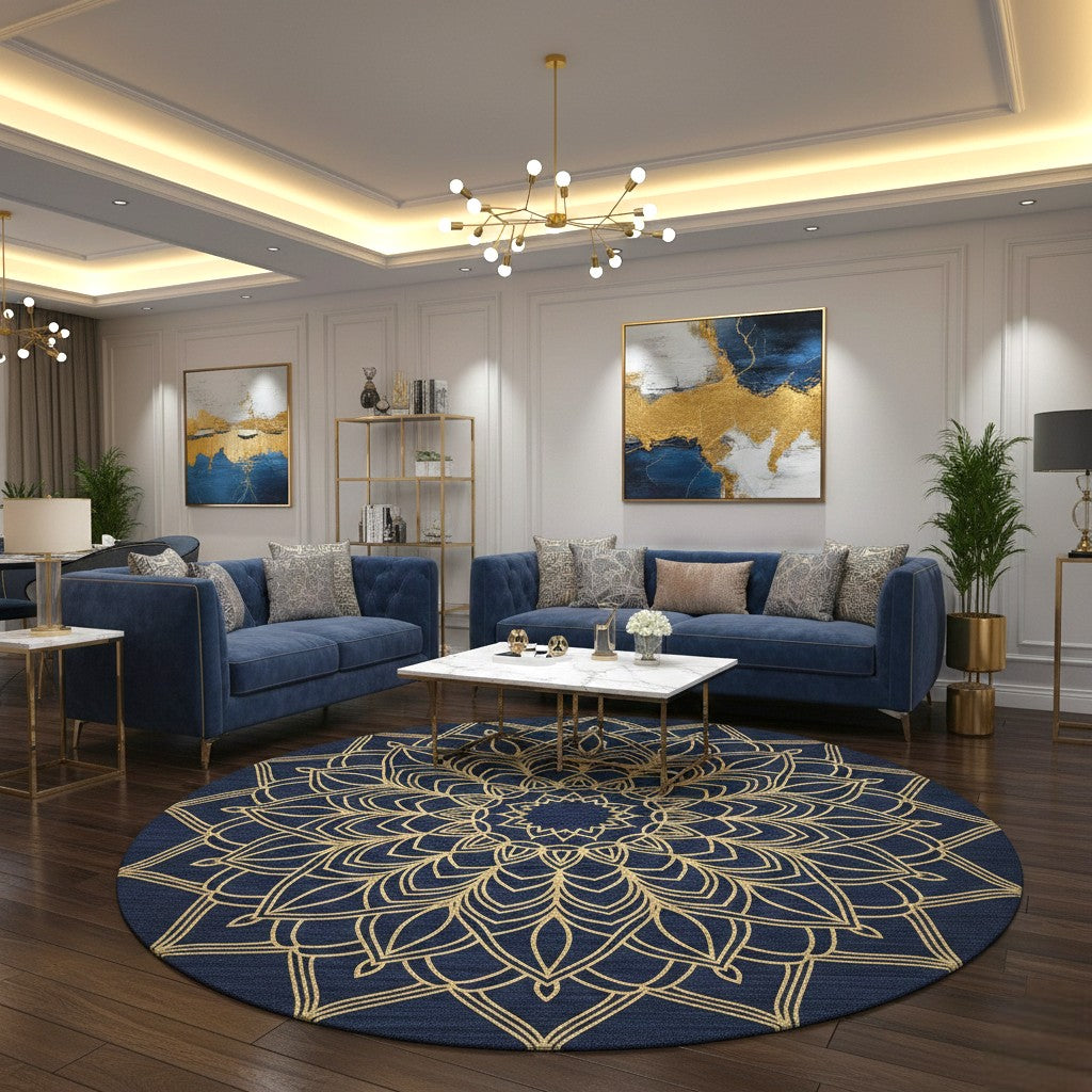 The Royal Mandala Luxe Round Wool Rug