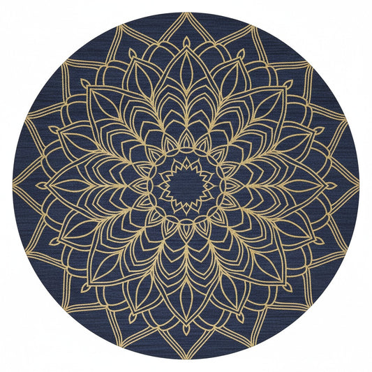 The Royal Mandala Luxe Round Wool Rug