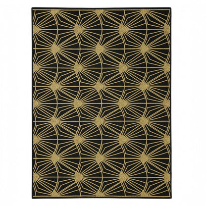 The Golden Deco Fan Wool Rug