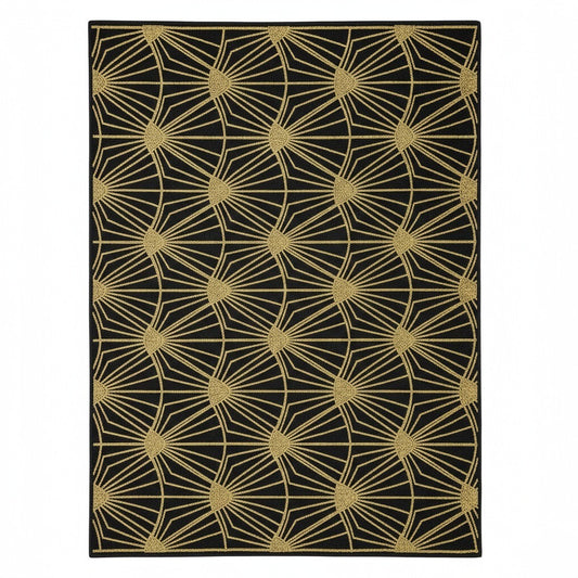 The Golden Deco Fan Wool Rug